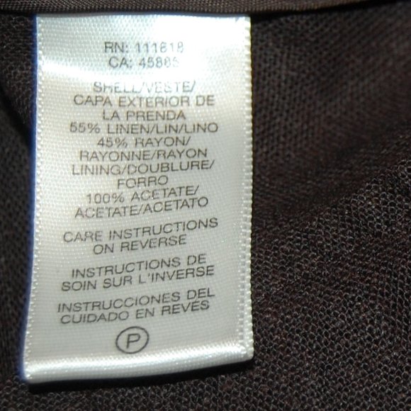 Michael Kors Women's Brown Linen/Rayon Safari Style Jacket W/Belt Size 14 - Picture 8 of 11